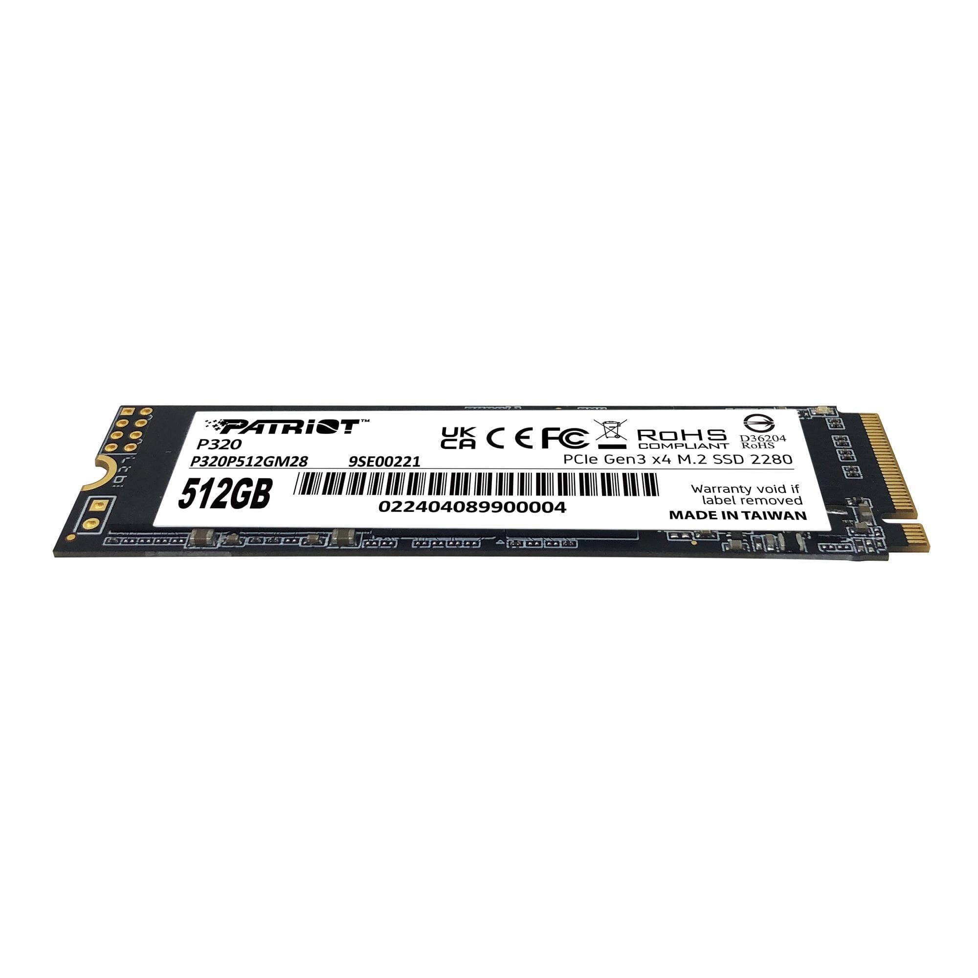 Накопичувач SSD  512GB Patriot P320 M.2 2280 PCIe 3.0 x4 NVMe 3D NAND (P320P512GM28)