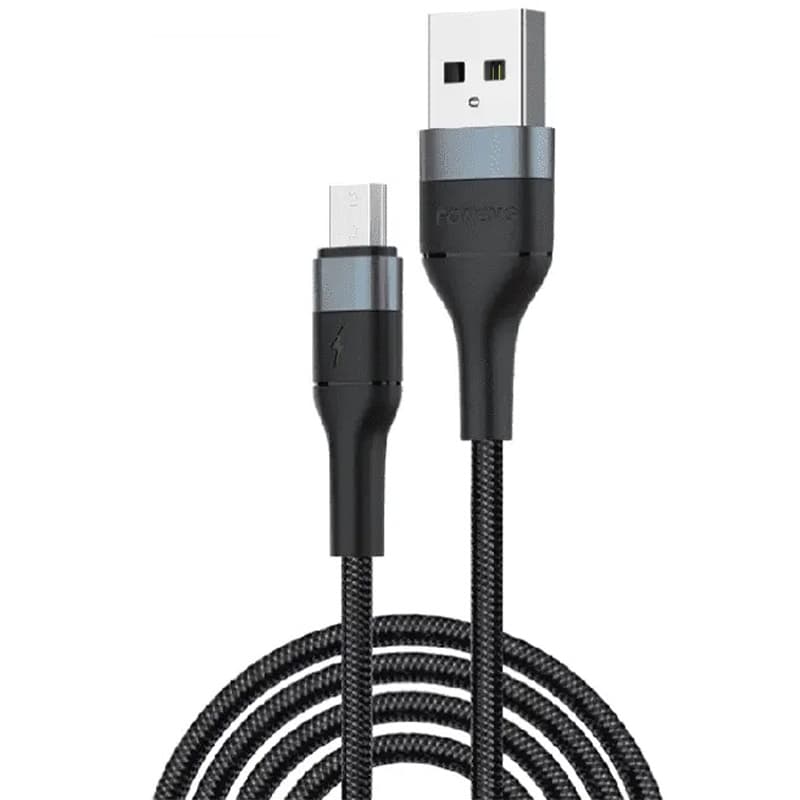 Кабель Foneng X51 Spiral Braided Cable USB - micro USB (M/M), 3 A, 1 м, Black (X51-CA-MU)