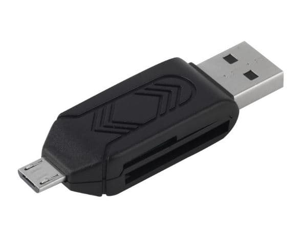 Кардрідер STLab OTG зовнішній Micro USB підтрим. microSD, microSDHC, SD, SDHC, SDXC пластик чорний