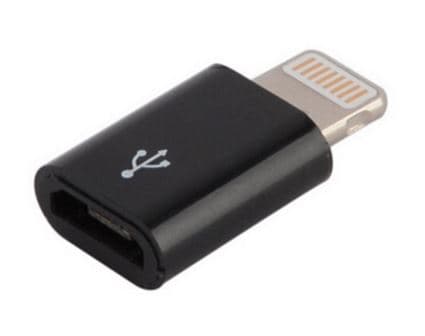 Адаптер Lapara компактний Apple Lightning на Micro USB для заряджання iPhone 5/5S/6/6+, iPad, чорний