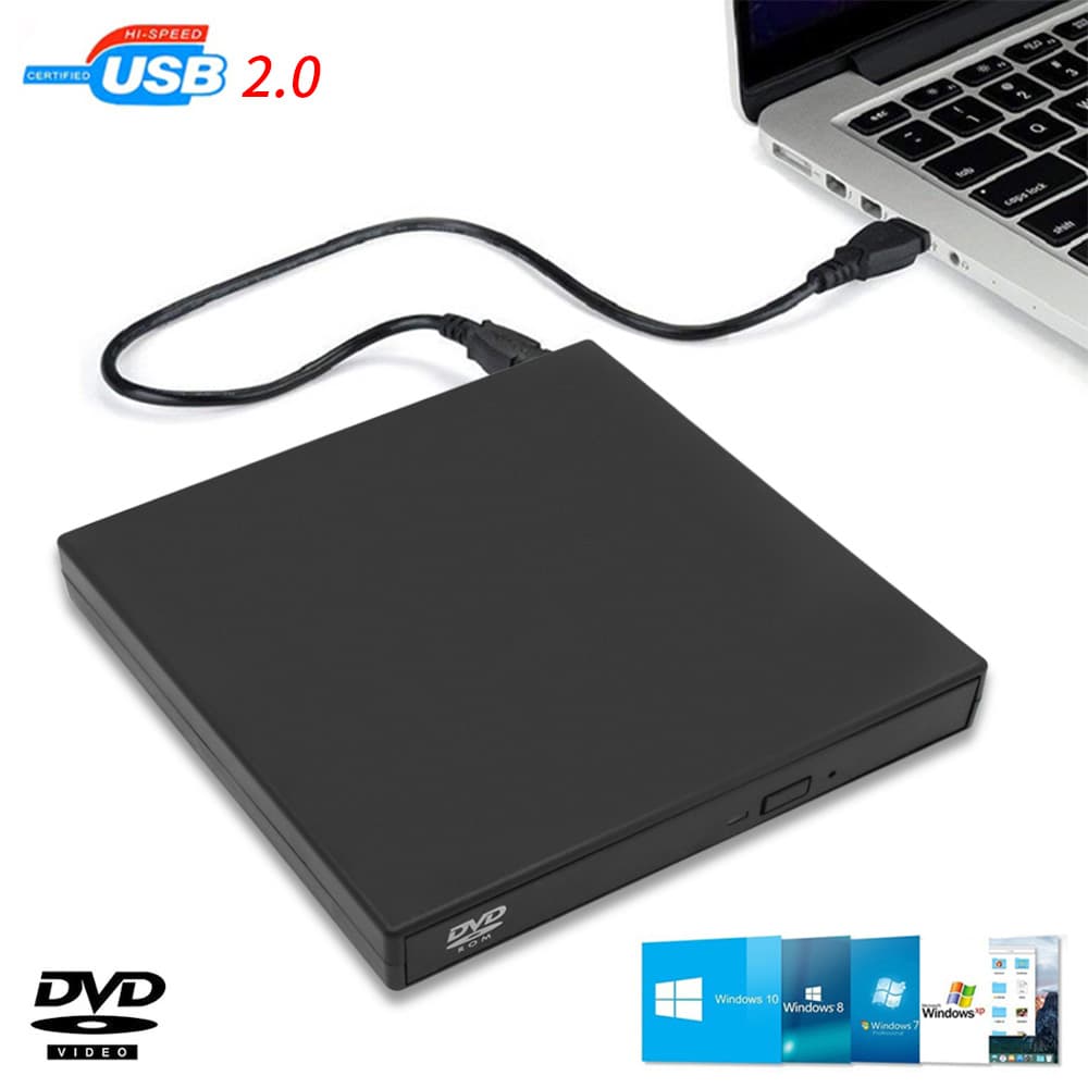 Зовнішній портативний оптичний привід Maiwo DVD-ROM/CD-ROM, USB 2.0, пластик