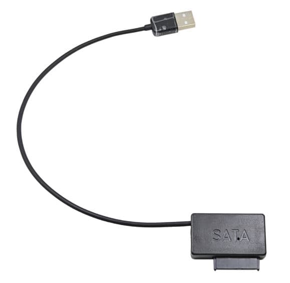 Адаптер Maiwo для підключ. CD/DVD SlimLine SATA 13 pin / NSTOR-9/12 до портів USB 2.0 пластик, чорн