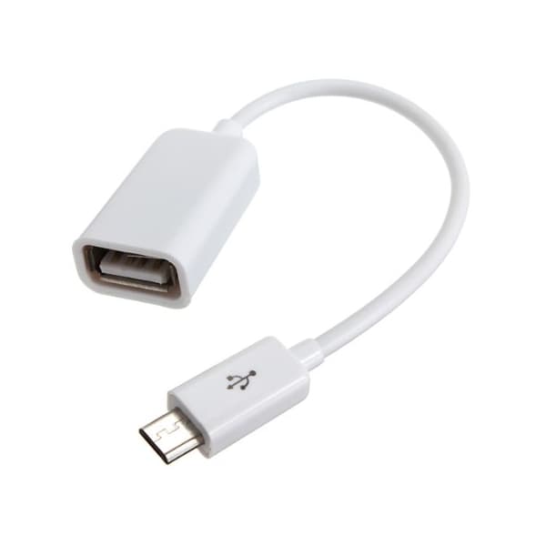 Кабель-перехідник Lapara OTG USB2.0 AF - MicroUSB довжина 0.16 м білий