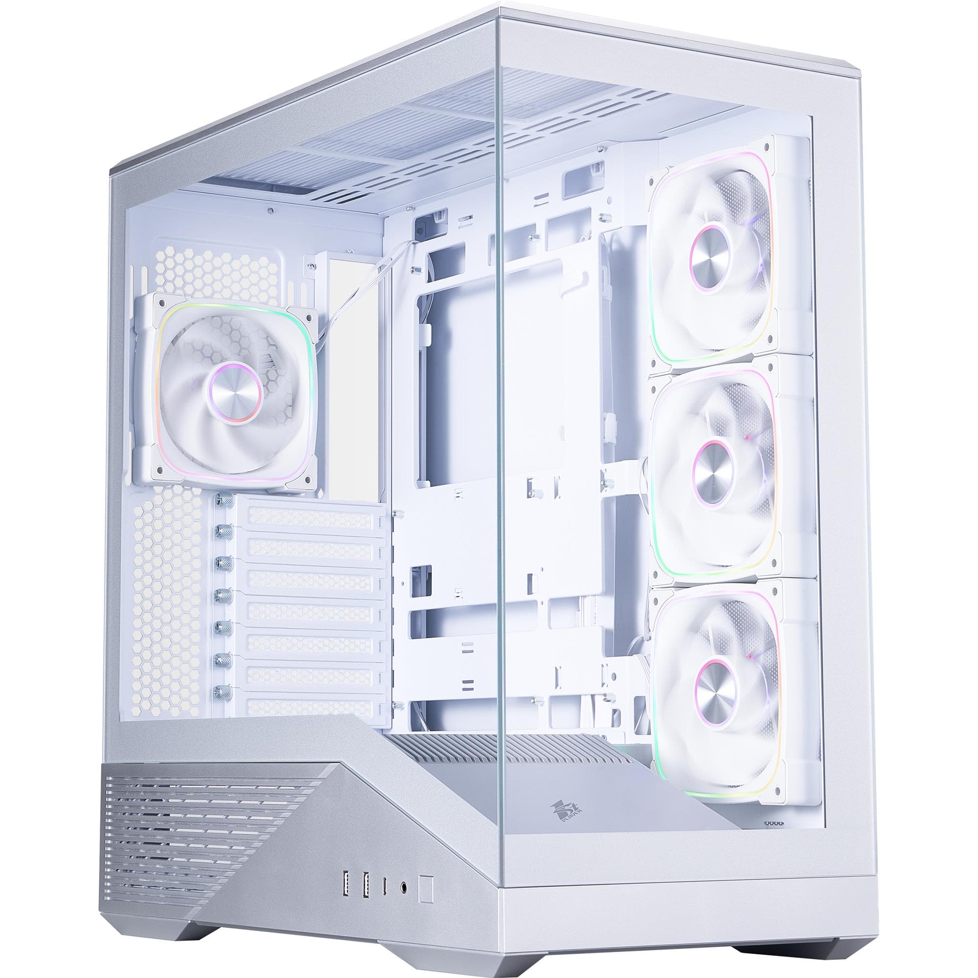 Корпус 1stPlayer GM7-SV-3FN7R-W-1FN7-W Silver