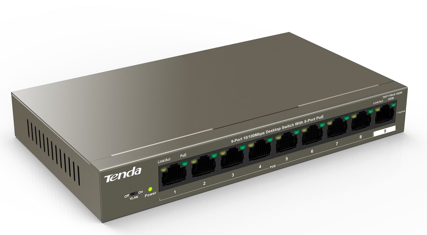 Комутатор Tenda TEF1109P-8-102W