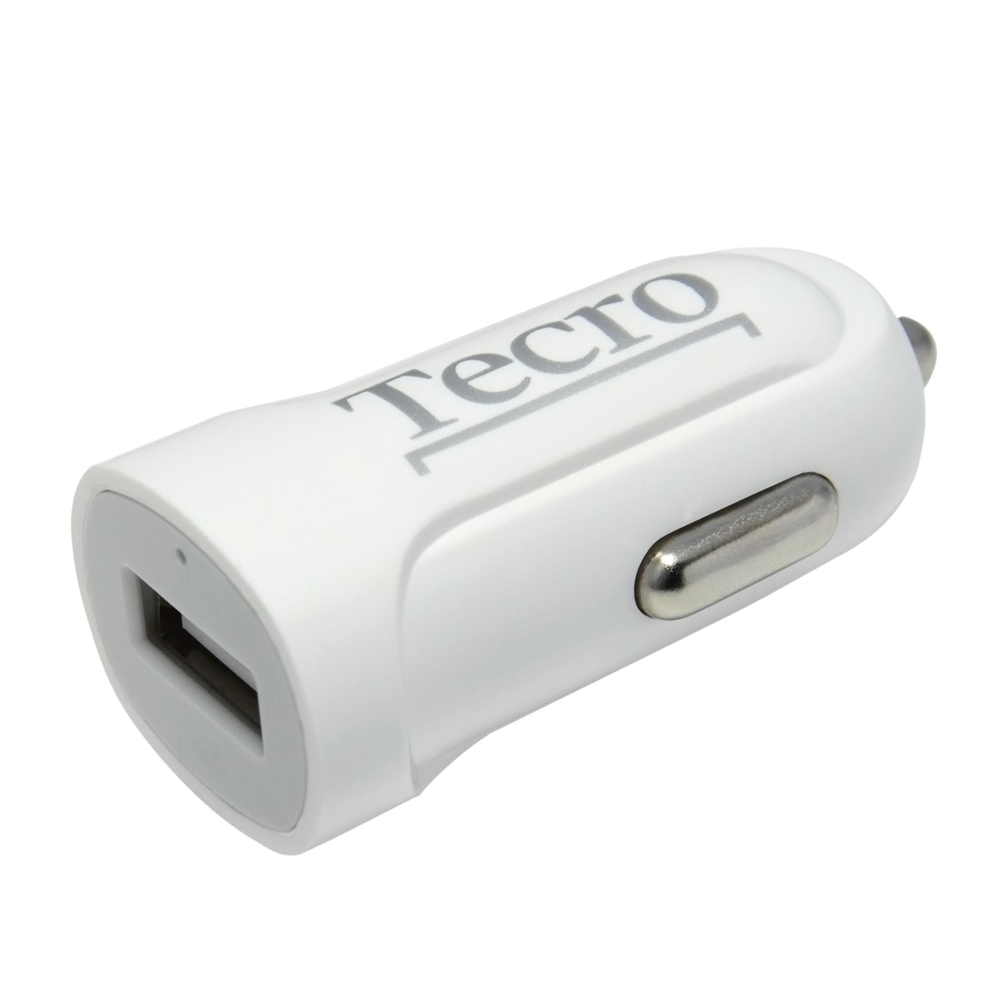 Автомобільний зарядний пристрій Tecro (1USBх2.1A) White (TCR-0121AW)