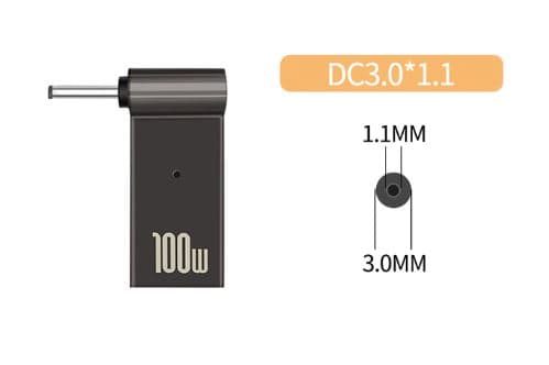 Адаптер PD 100W USB Type-C Female to DC Male Jack 3.0x1.1 mm – для заряджання ноутів ACER, SAMSUNG