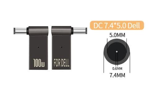 Адаптер PD 100W USB Type-C Female to DC Male Jack 7.4x5.0 mm – для заряджання ноутів DELL