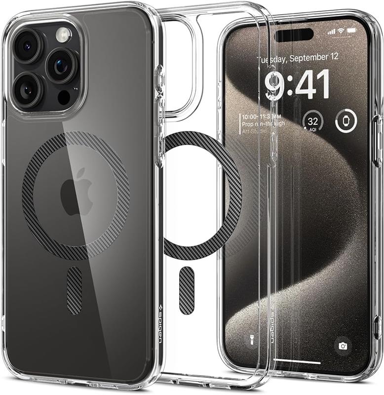 Чохол-накладка Spigen Ultra Hybrid MagFit для Apple iPhone 15 Pro Max Carbon Fiber (ACS06578)