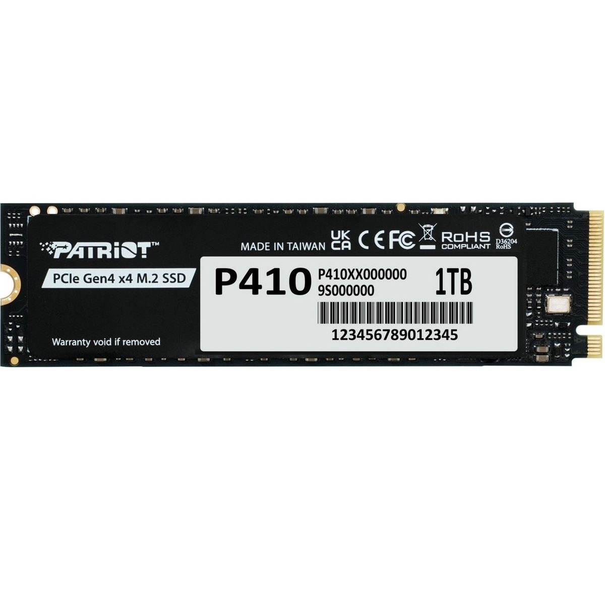 Накопичувач SSD 1TB Patriot P410 M.2 2280 PCIe NVMe 4.0 x4 TLC (P410P1TBM28H)