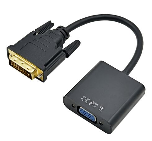 Адаптер STLab DVI-D (24+1) male to VGA 15 pin female HDTV 1080p, чорний