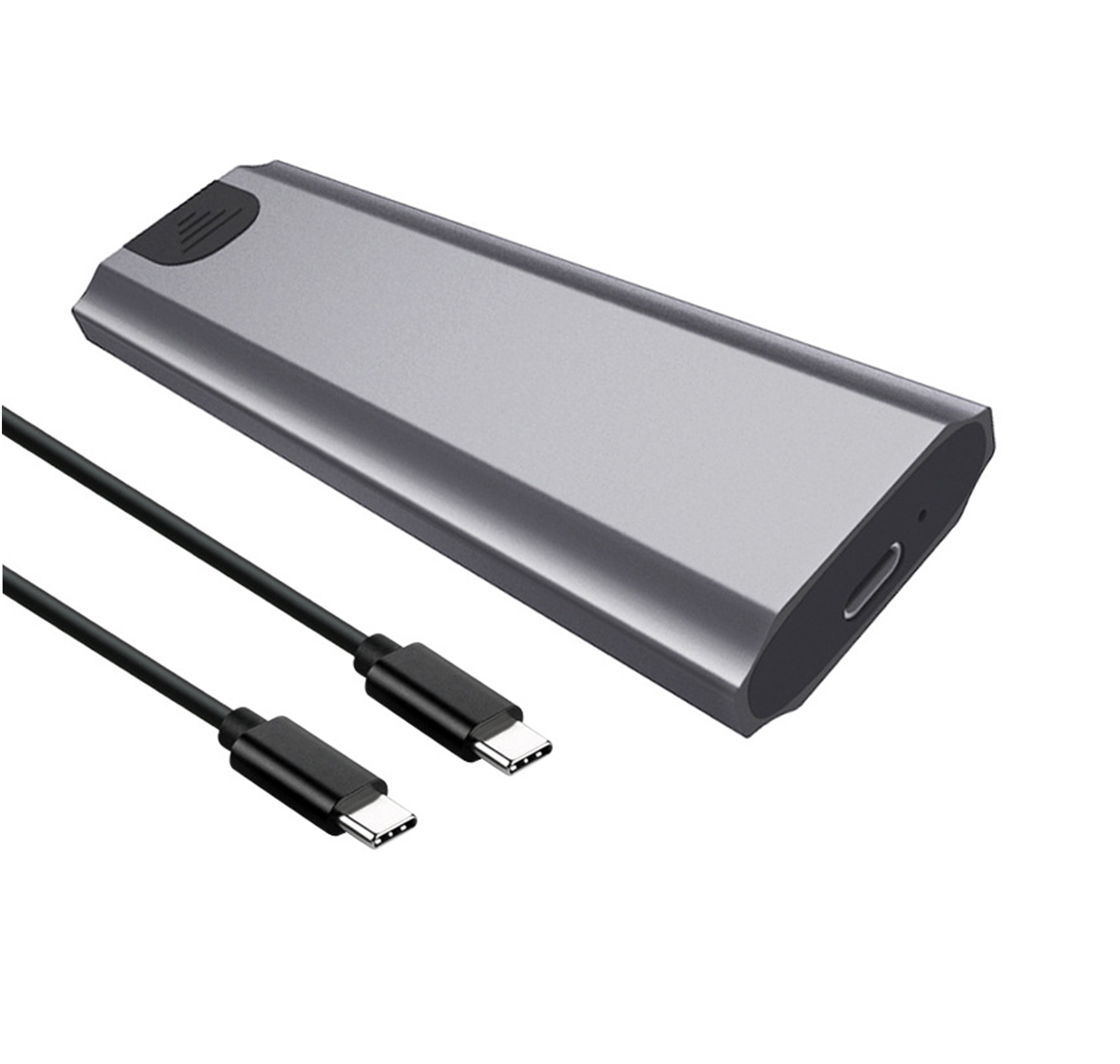 Кишеня Dynamode зовн. для M.2 SSD NVMe/SATA combo ч-з USB3.2 GEN2 Type-C безгвинт. алюм. матова сіра