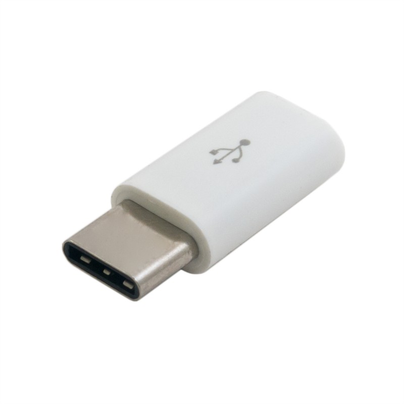 Адаптер Lapara USB 3.1 Type-C male на Micro USB female OTG для заряджання, білий