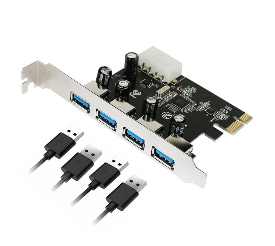 Плата розширення Dynamode USB 3.0 4 зовнішні порти, to PCI-E, чипсет VL805-Q6