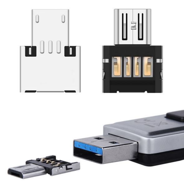 Адаптер Lapara компактний OTG USB 2.0 Female - USB-Micro Male для смартфонів/планшів. з підтрим. OTG