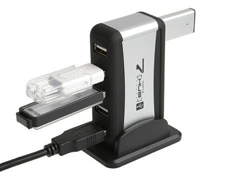 Хаб USB Lapara 7 портов USB 2.0 с блоком питания черный
