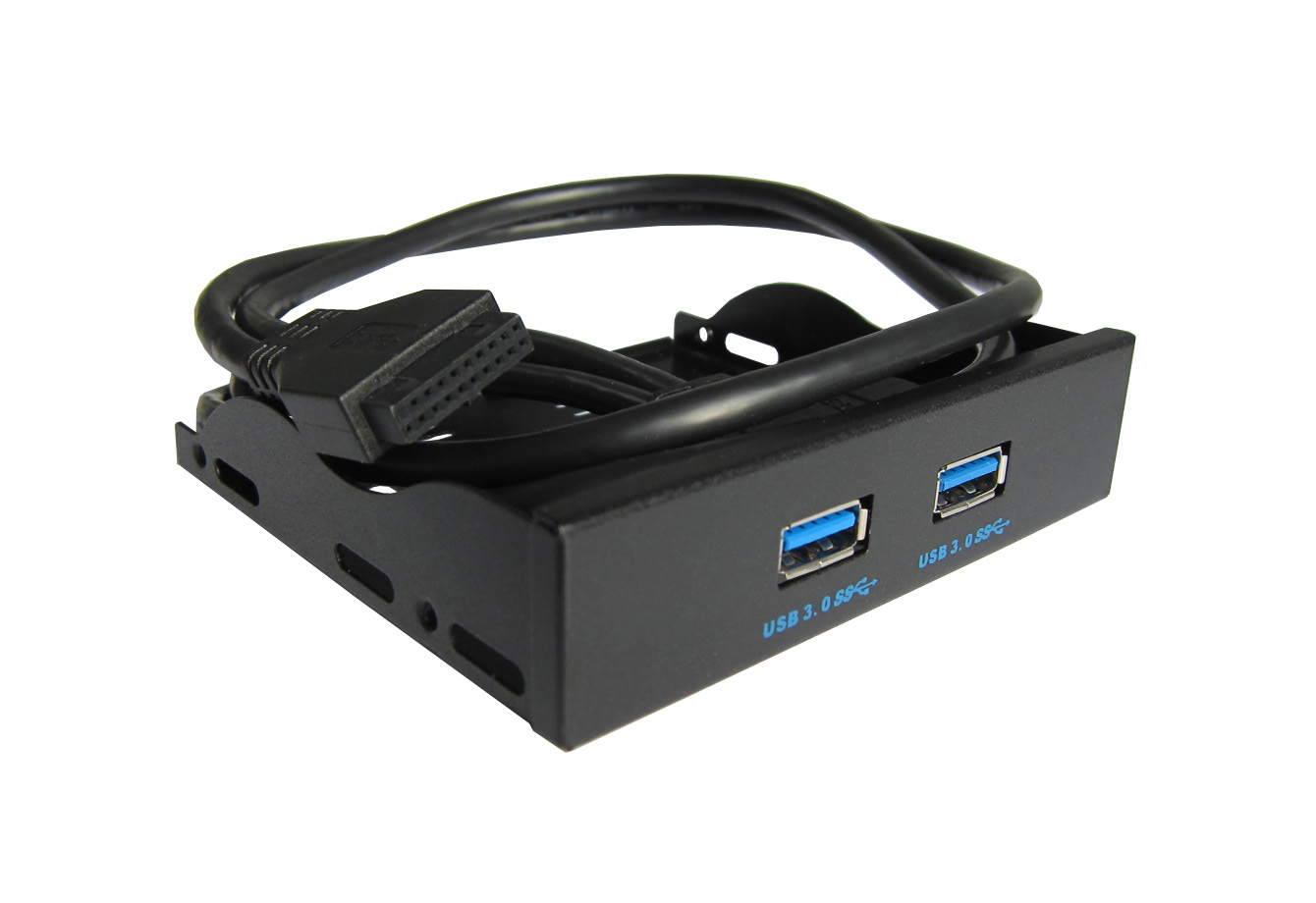 Хаб USB Maiwo передня панель 3,5" 2 порти USB 3.0 чорний