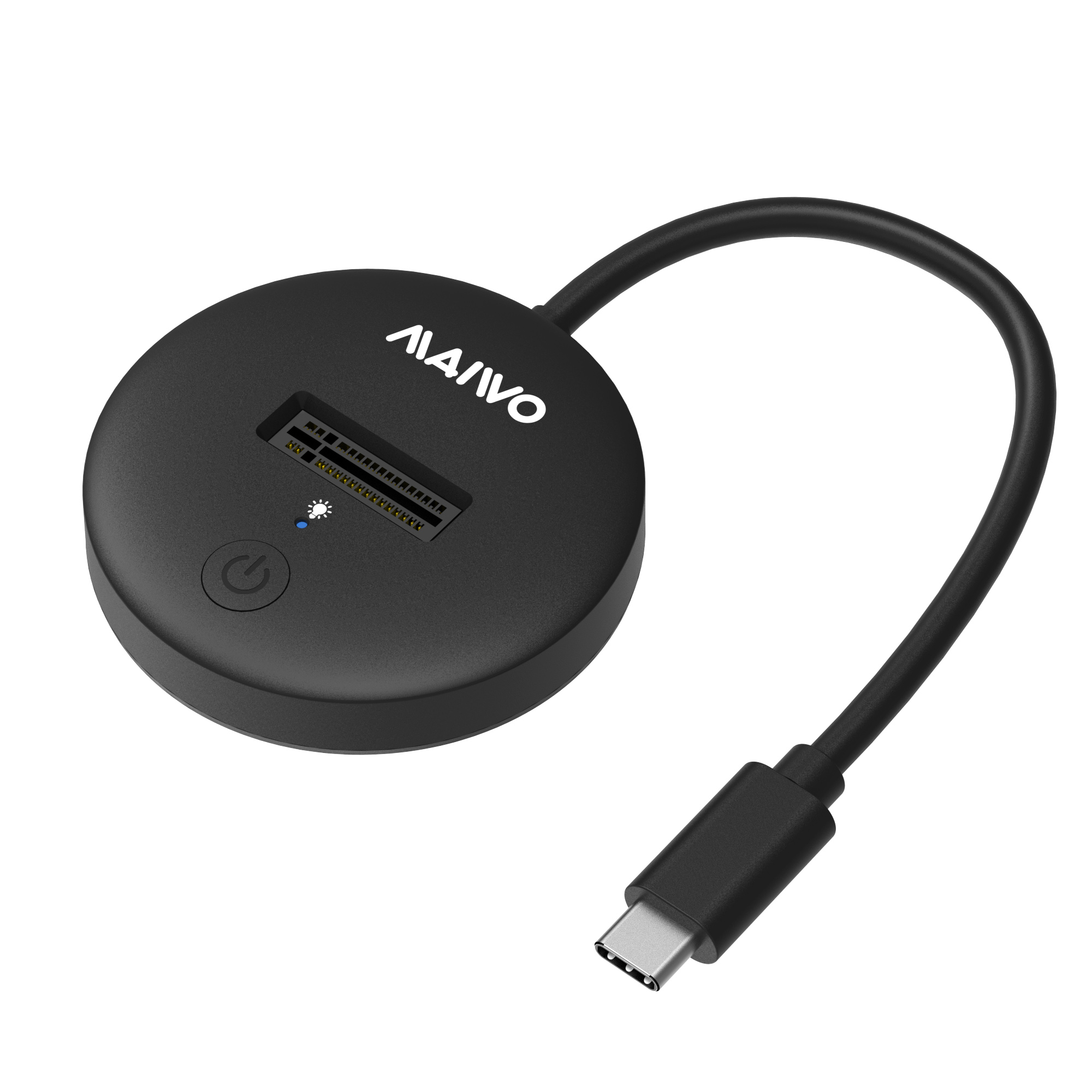 Док-станція Maiwo для M.2 NVMe/SATA SSD ч-з USB3.2 Gen2 Type-C до 10 Гбіт/с, безгвінт, пласт.чорн.