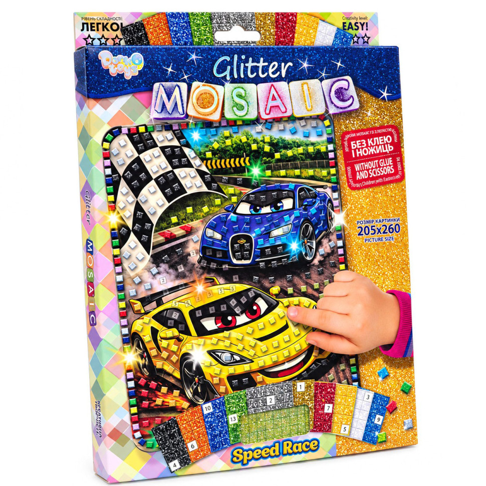 Креативное творчество "Блестящая мозаика Speed Race" БМ-04-06 серии "Glitter Mosaic"