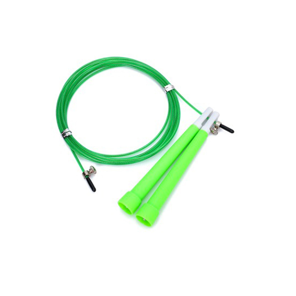 Скакалка скоростная MS 3765(Green) 290 см, ручка пластик, веревка резина+металл