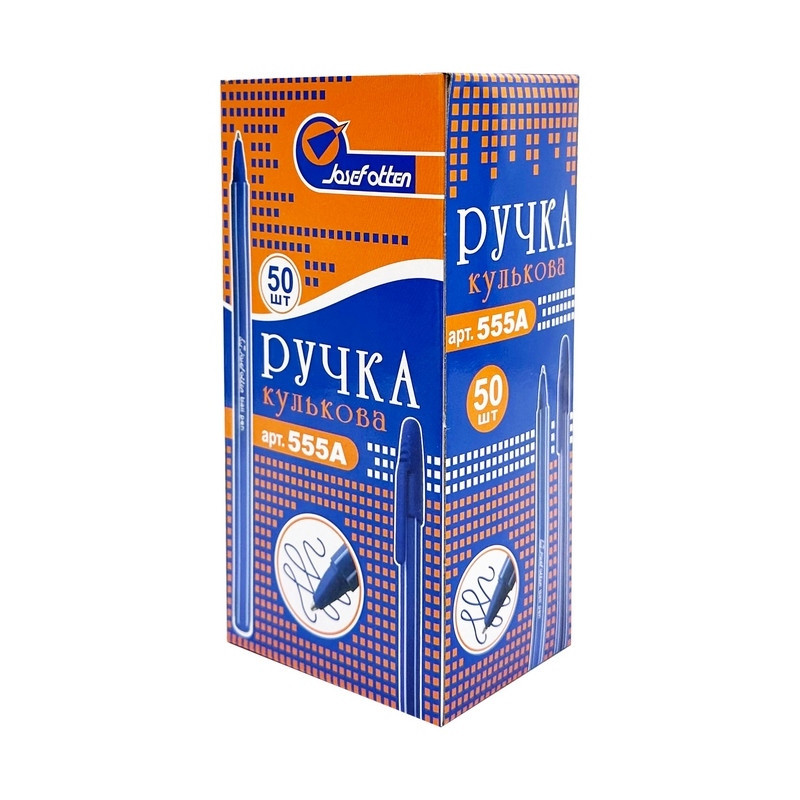 Набор шариковых ручек 555А(Black) черный, 50 штук в упаковке
