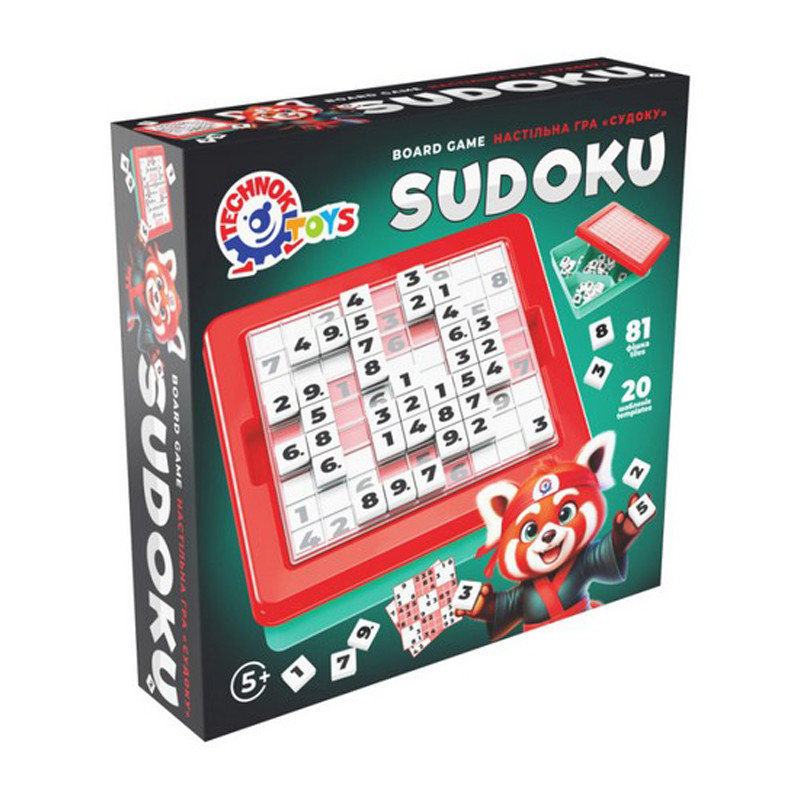 Детская развивающая игра "Судоку" 2956TXK 81 фишка, 10 шаблонов