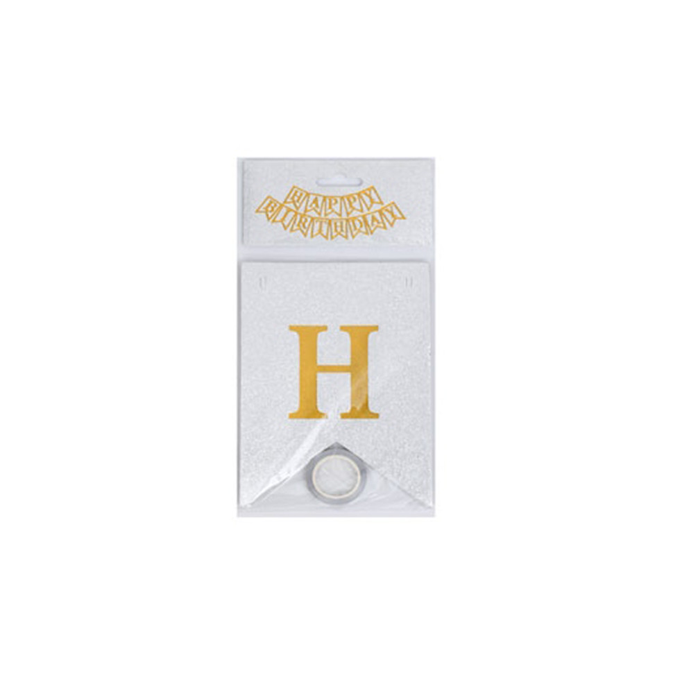 Гирлянда с флажками "Happy Birthday" MK 5955(White) белый
