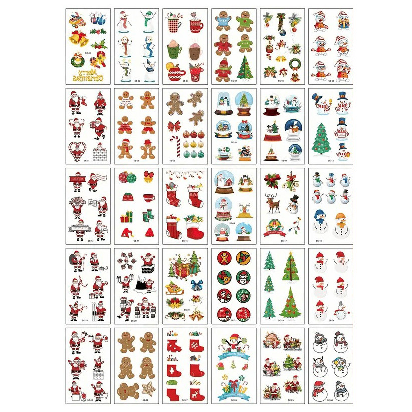 Набор детских временных тату "Рождество и Новый год №2" tattoo-mini-set-cmas-30-2