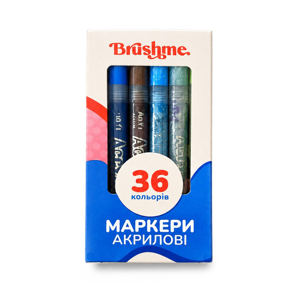 Набор акриловых маркеров на водной основе MACR36, 36 цветов