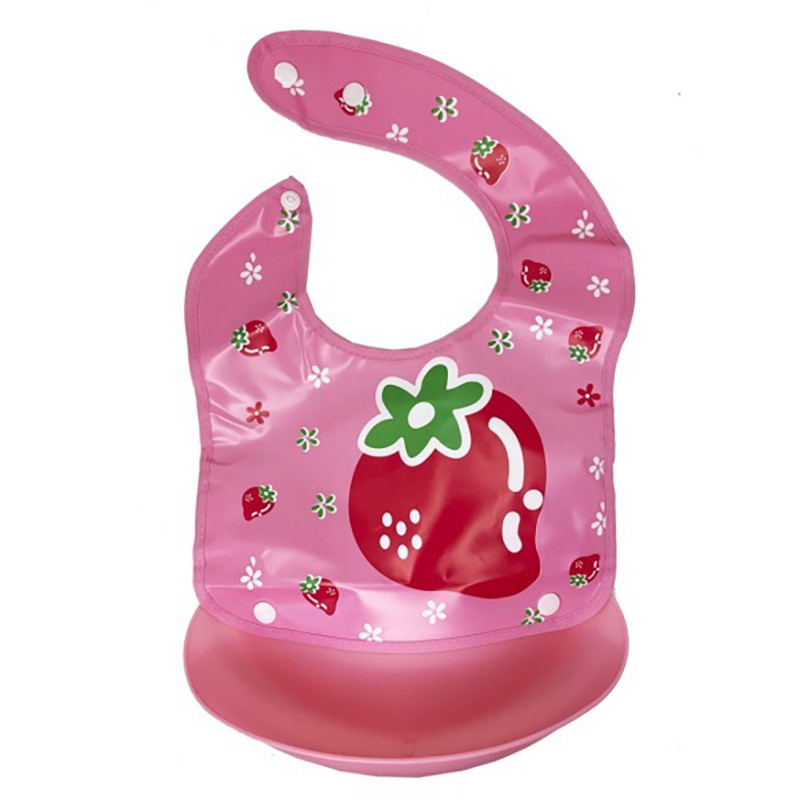 Детский слюнявчик Трактор MGZ-0602(Pink) со съемным карманом