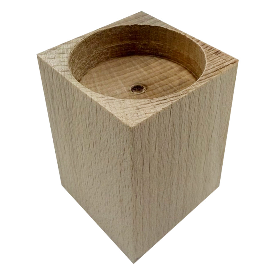 Подсвечник деревянный для свечей-таблеток Candlestick-5, 4,5×4,5×5,5 см