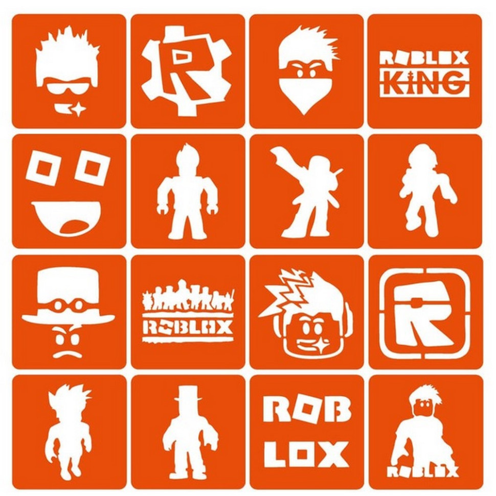 Набор трафаретов для био-тату «Roblox» Roblox_simple-16