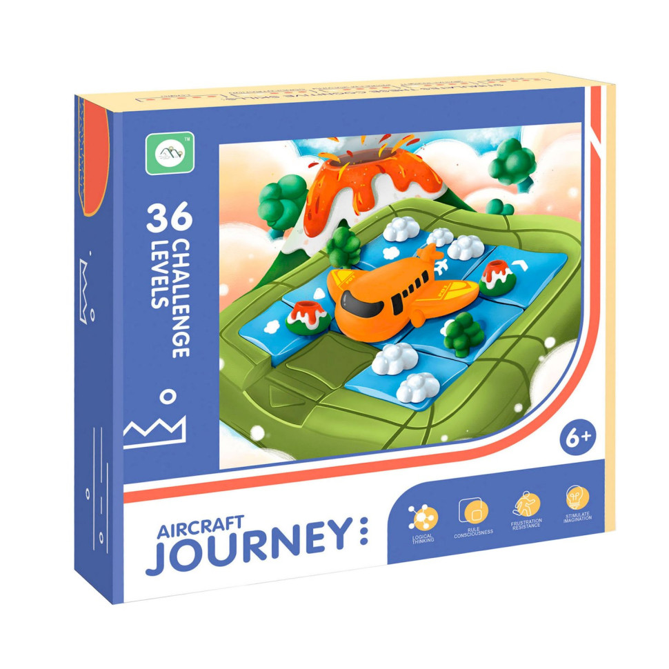Настольная игра-головоломка Пятнашки с самолетом 920-3, 36 заданий
