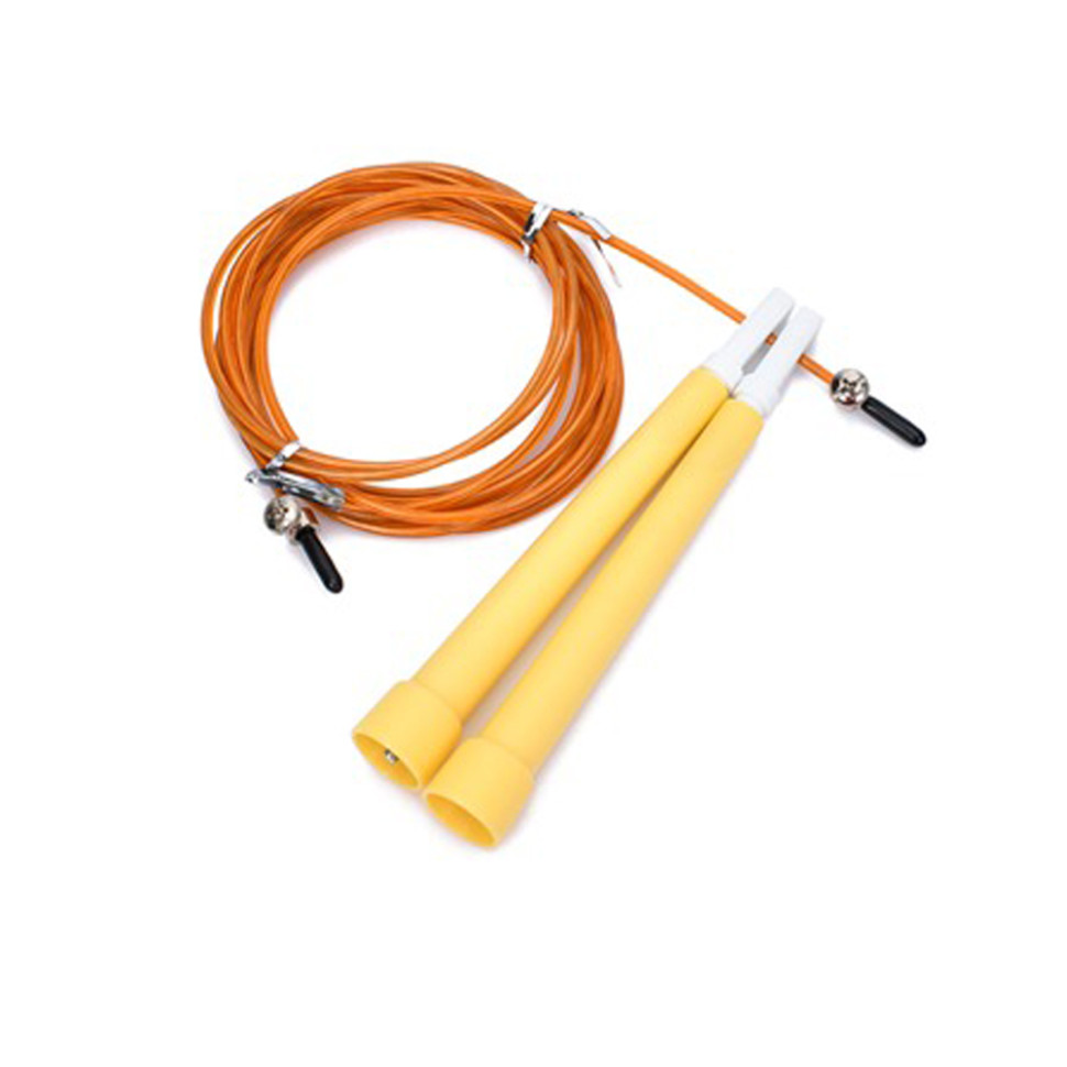 Скакалка скоростная MS 3765(Yellow) 290 см, ручка пластик, веревка резина+металл