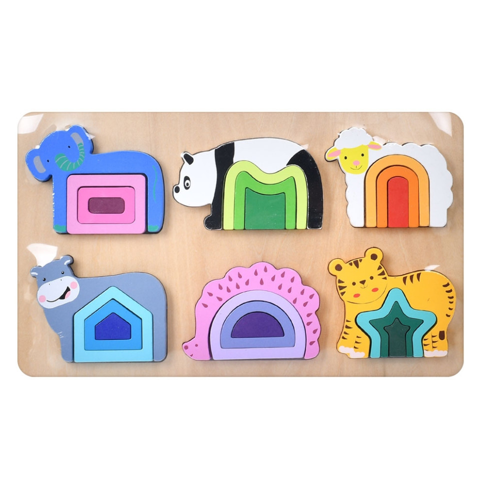Деревянная игрушка Рамка-вкладыш "Животные" MD 0730(Animals)