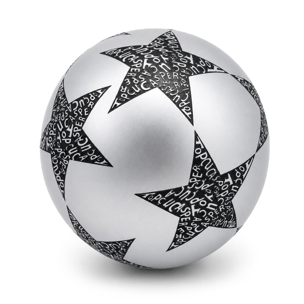 Детский резиновый мяч Звезда RB20302(Silver) 60 грамм, диаметр 18 см 