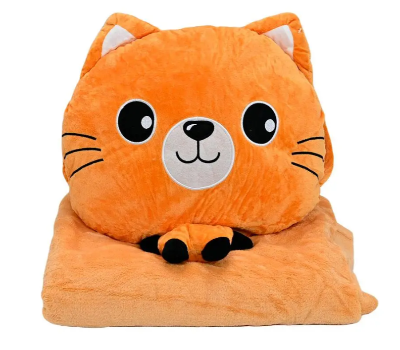 Детская мягкая игрушка "Кошечка" L1128(Peach) игрушка с пледом, размер 40 см