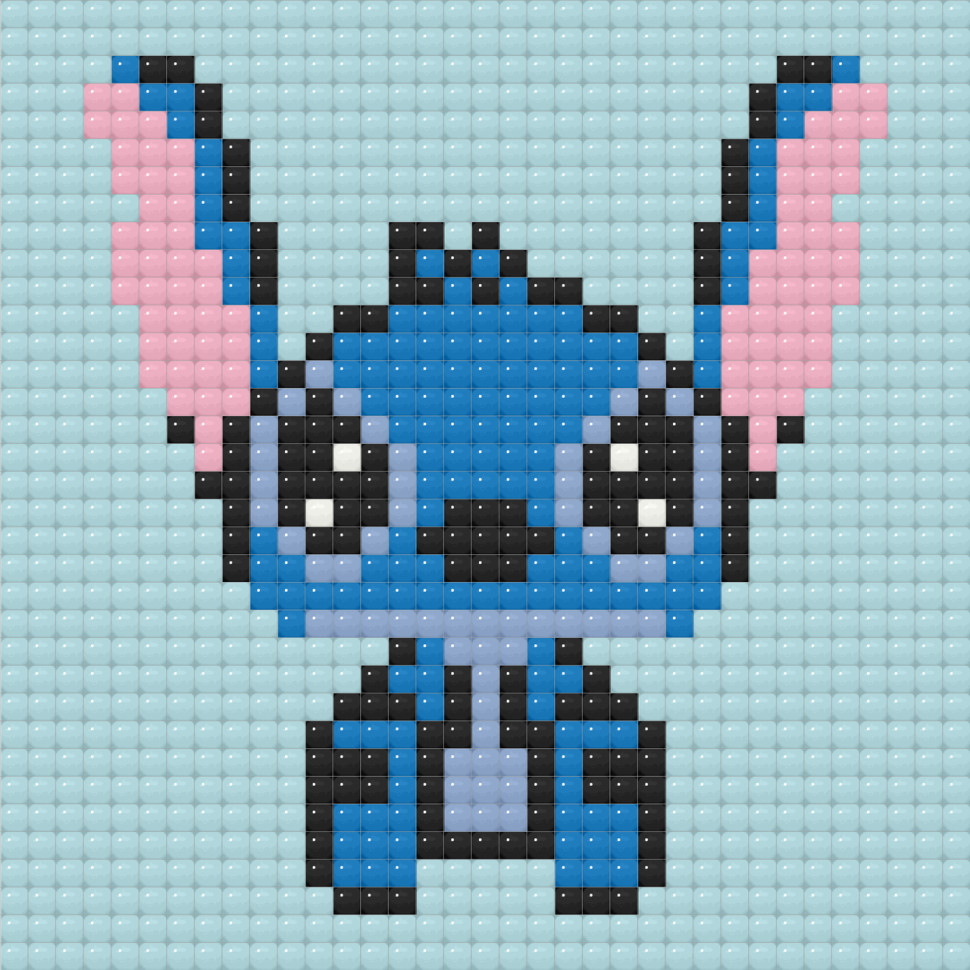 Алмазная мозаика мини "Stitch Стич" ODM0105, 10х10 см