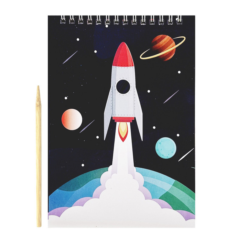 Скретчбук "Космос" 20-8807-WH-1 на спирали, 10 листов, 14х20 см