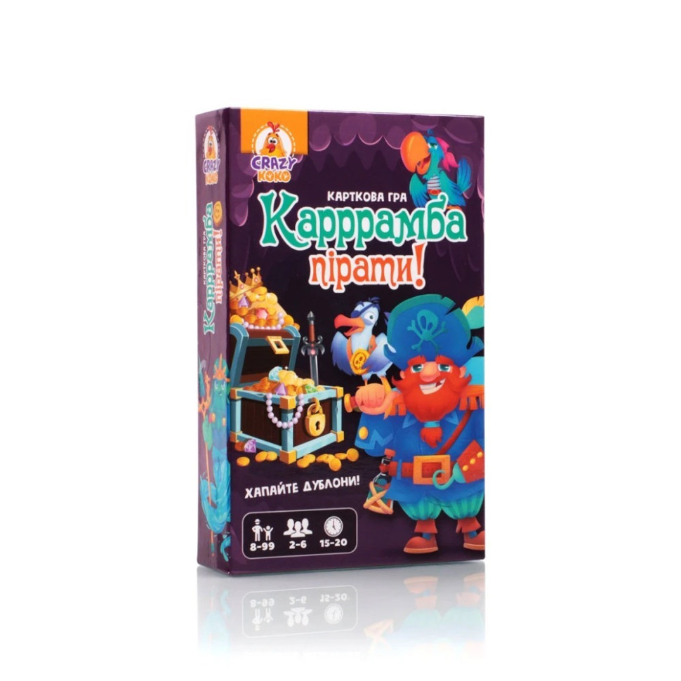 Детская карточная игра "Карррамба пираты! Vladi Toys" VT8077-07, 50 карт 12 монет, правила игры