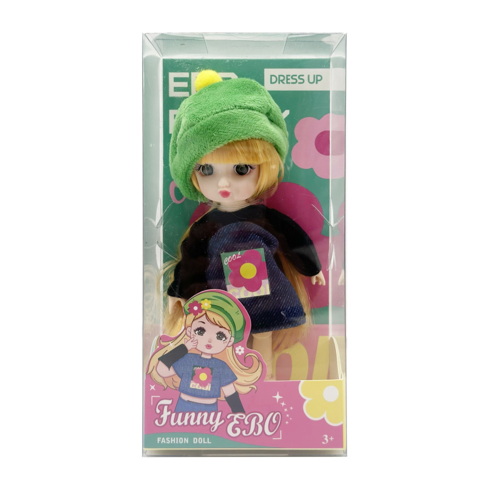 Кукла шарнирная для девочек Funny EBO DH2368B(Green) 15 см