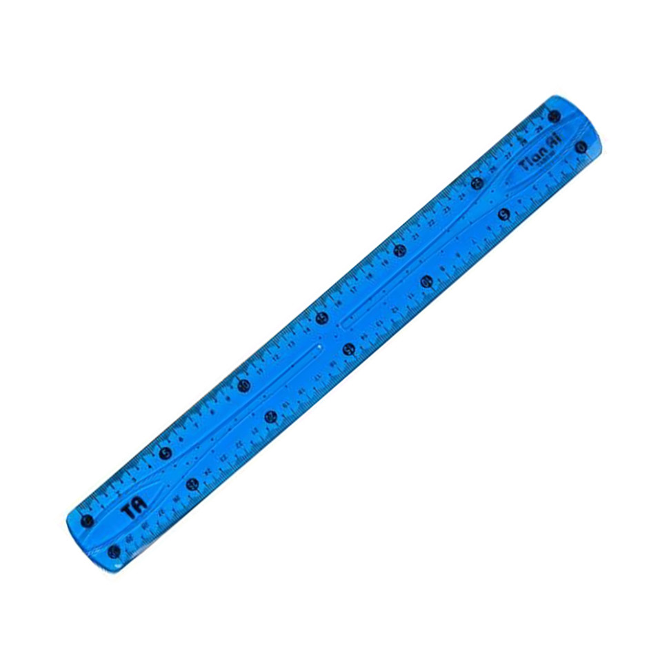 Линейка неломайка ESA-0031 мягкий пластик, 30 см Синий