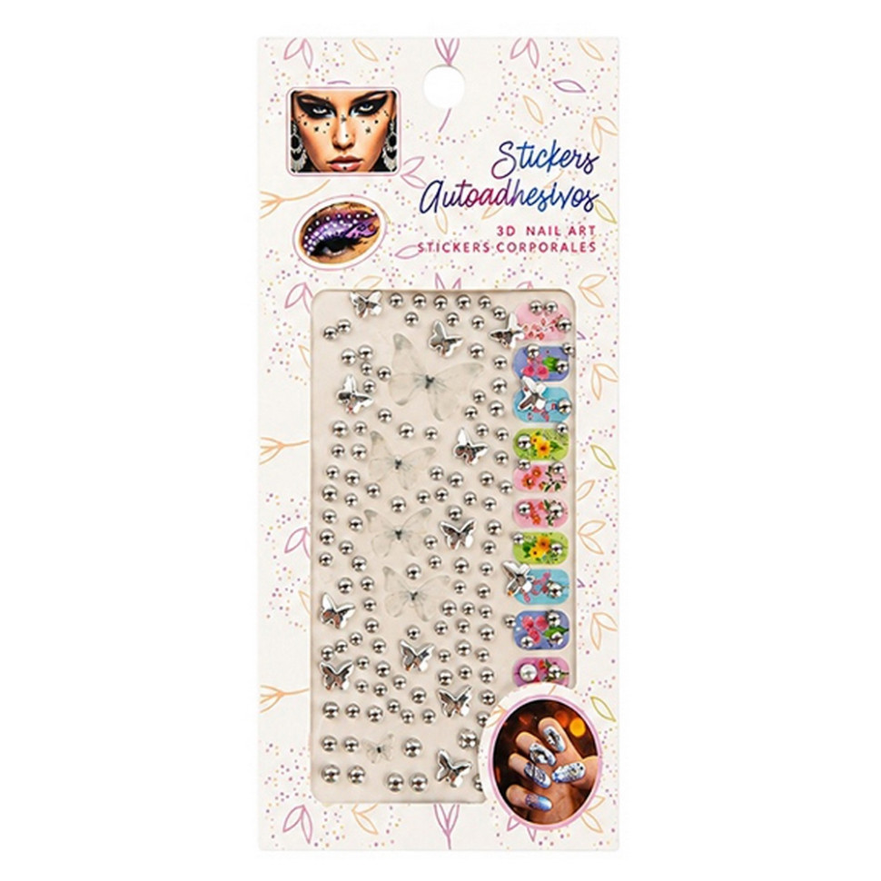 Наклейки декоративные XY-030(Silver) для маникюра и макияжа