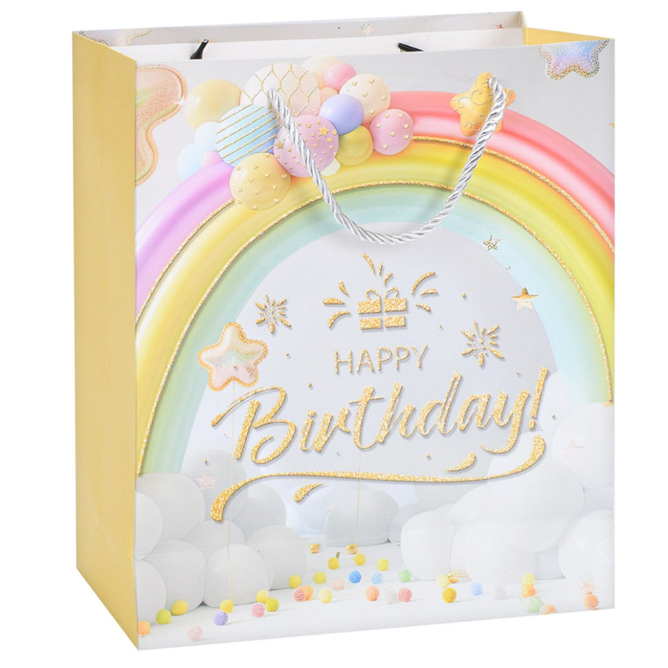 Пакет подарочный Happy Birthday MK 5951-M-3 размер 32х26х10 см
