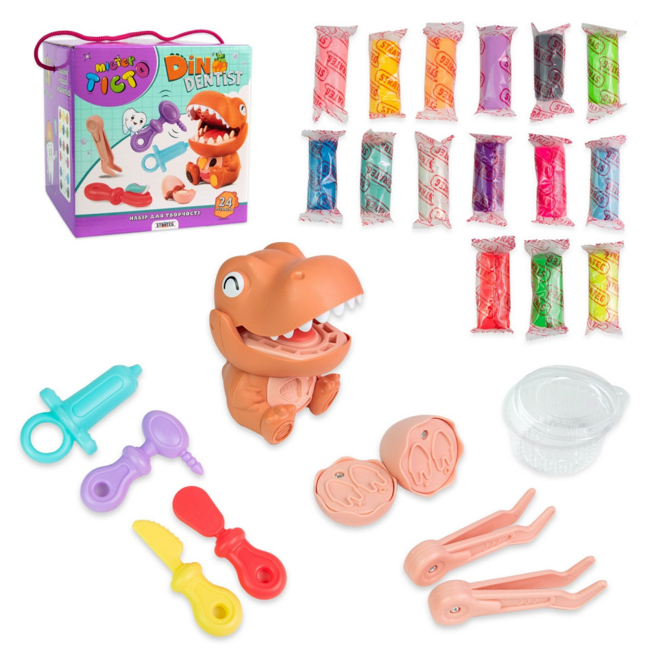 Детский набор для творчества "Мистер тесто Dino Dentist" 41020, 24 предмета
