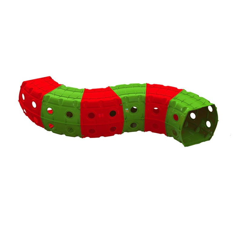 Детский Игровой тоннель 01472/1/2/3 "Тоннель 6 секций" Красно-зеленый