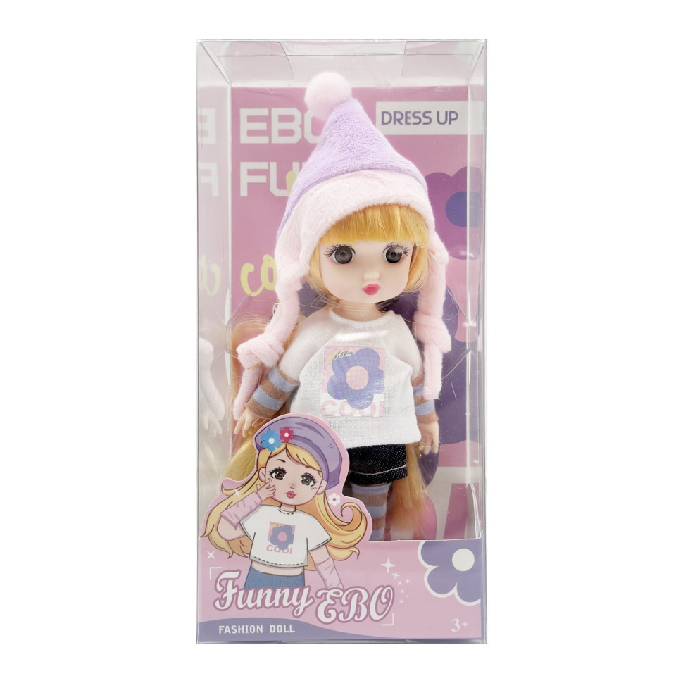 Кукла шарнирная для девочек Funny EBO DH2368B(Violet) 15 см