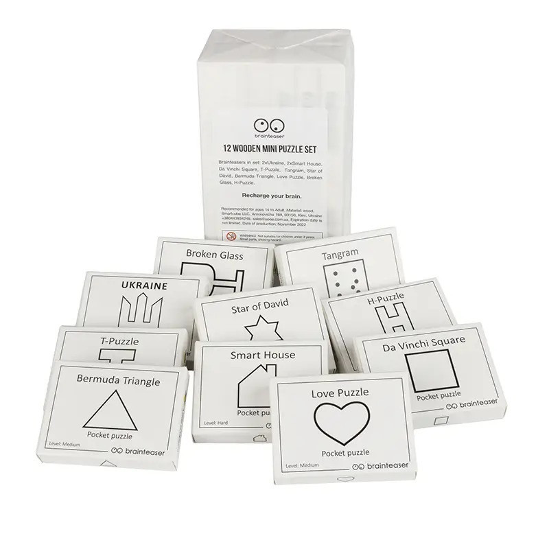 Набор деревянных головоломок "Wooden mini puzzle set" Заморочка 12en