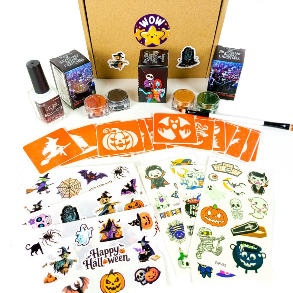 Набор для био-тату "Wow Box Хэллоуин для 3 детей" wow-box-halloween-3