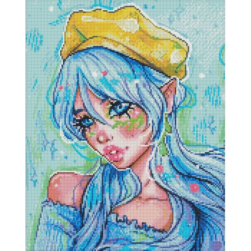 УЦЕНКА!!! Алмазная мозаика "Голубоглазая модница" ©nila_art_art AMO7606-UC 40х50 см